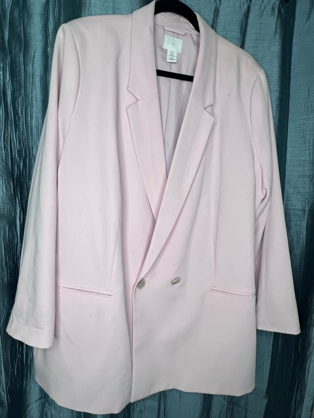 H&M Blush Pink Oversized Longline Blazer XXL